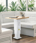 VEVOR Electric Lifting Column System, 176 Lbs Lift Table with telescopic desk legs in a modern setting next to white seating.