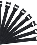 50 Pack Reusable Hook And Loop Cable Ties 6 Inch Fastening Straps For Cable Management Black Ideal For Home Office PC