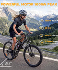 Electric Bike For Adults And Teens Foldable 14 Inch Commuter Ebike And 26 Inch Mountain Bike With 1000W Peak Motor rider in mountains