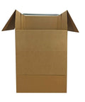 Space Saver Wardrobe Moving Boxes With Hanger Pack Of 3 Shorty Wardrobe Boxes 20x20x34 Inches open box brown cardboard