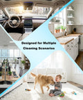 Collage of cleaning scenarios with HEPA Filter For DC515, DCV517 And DCV517B Wet And Dry Vacuums use in car, kitchen, office, living room