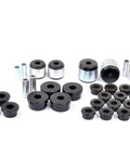 Quality Solid Rear Suspension Bushing Kit For 2001 To 2007 Subaru Impreza with polyurethane mounts and steel hardware components.