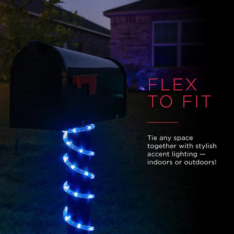 LED Rope Lights 25ft Color Changing RGB Indoor Outdoor Flexible Linkable Durable Clear Rope Lighting on mailbox