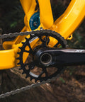 Narrow Wide 30T Direct Mount Chainring for Shimano MTB Cranks, one piece 7075 aluminum CNC finish, mounted on bike