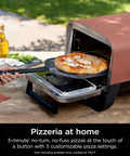 Woodfire Outdoor Pizza Oven 8 In 1 Portable Electric Roaster Heats Up To 700 Degrees Fahrenheit Terracotta Red with pizza