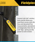 Job Link System Flex HVACR Wireless Psychrometer Probe With 1000 ft Bluetooth Range mounted on wet wall