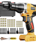 Cordless Rivet Nut Gun For Dewalt 20V Max Battery With Auto Mode And Memory, shown with accessories and storage case