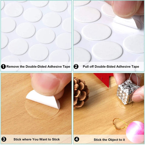 Clear 20mm Round Sticky Dots 560 Count Double Sided Adhesive Dots used to mount crafts and decor on board