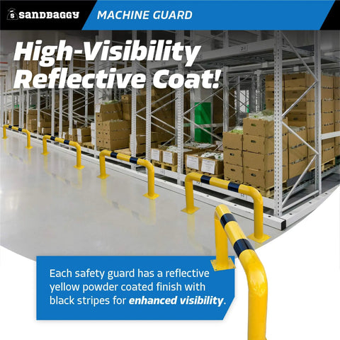 High Profile Machine Safety Guard 24 Inch High By 48 Inch Long, Fixed Industrial Barrier For Vehicle Impact Protection
