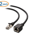 Two Pack 10Gbps Shielded Cat6 Ethernet Extension Cables, 6 Feet Each, High Speed Ethernet Extender with RJ45 connector