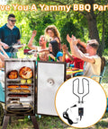 1650W Electric Smoker Heating Element Kit With Adjustable Thermostat And Probe Cord Replacement For Masterbuilt Smoke Hollow Cuisinart Brinkmann Gourmet Char Broil Cerakote Ovens Easy Install Plug And Play shown at a backyard BBQ party