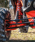 Beefy Heavy Duty Boxed Rear Radius Arms for Can Am Maverick X3 72 Inch Turbo X RC X MR X RS Max Models Lower Two Rods Only Black Finish With Reinforced Pivot Joints And Five Eighth Inch Heim Joints For Serious Strength on rear suspension