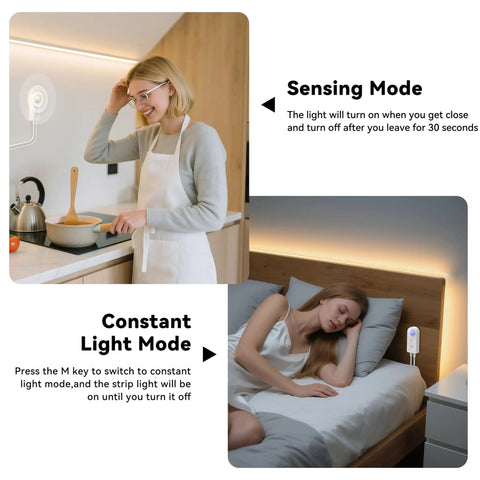 Motion Activated LED Dimmer Controller With PIR Sensor in sensing and constant light modes for kitchen and bedroom lighting