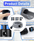 Image showing 16 Foot Dust Collection Hose Kit with Six Universal Adapters from Quarter Inch to One and a Half Inch for Woodworking.