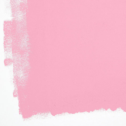 Close-up of Barbie Dreamhouse pink cabinet and door paint with semi gloss finish, durable washable formula, self priming, low VOC.