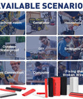 Image showing usage scenarios for Heavy Duty Heat Shrink Tubing Kit With Seven Sizes From 3/32 To 3/4 Inch, 600 Pieces and 87.5 Feet Total.