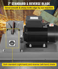 Heavy Duty 500W Bench Grinder Featuring 7 Inch Grinding Wheel for Sharpening Lawnmower Blades Knives And Scissors with reverse blade option.