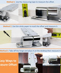 Tough As Nails Reversible Cam Rise Hinge Chrome Finish For Freezer Cooler And Refrigerator Doors Featuring Self Lubricating Nylon Cam shown measuring offset.