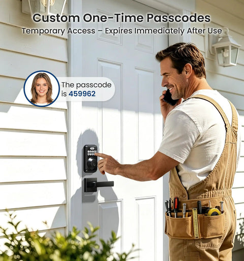 Heavy Duty Keyless Entry Deadbolt Lock Paired With Smooth Lever Handle Set In Matte Black Touchscreen Security Keypad For Front Door Bulletproof No Sweat Install