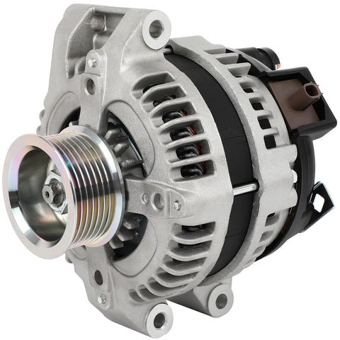 Front view of Drop In 120 Amp Alternator Replacement Fits Acura ILX 2013 2015 Civic 2012 2015 CRV 2012 2014 2.4L L4 2354cc 12V CW Pulley S7