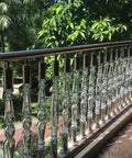 Totally Sleek And Built Tough Clear Acrylic Balusters For Deck Railing Transparent Stair Spindles With Heavy Duty Adjustable Metal Brackets Next Level Crystal Banister Posts 25 Pack 37 Inch on a modern deck rail.