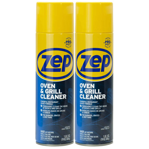 Two 19 oz cans of Grease Busting Heavy Duty Oven And Grill Cleaner dissolves grease on contact for burners, grates, and drip pans.