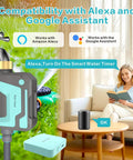 WiFi Sprinkler Timer With 1666 Feet RF Gateway For Garden And Lawn, Brass Inlet Hose Timer With App Remote Control And Alexa