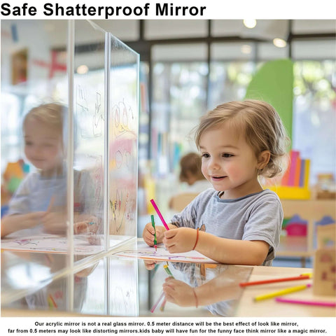 Silver mirror acrylic sheets, 2-pack, 12x16 inches, 1/8 inch thick, reflective surface