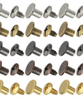 150 Sets Solid Chicago Screws And Leather Rivets In Mixed Colors With Zero Hassle Install Tools Heavy Duty Zinc Alloy Metal Studs, various sizes and finishes.