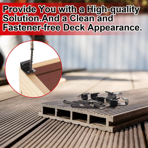 80 Pack 304 Stainless Steel Start Clips, Universal Decking Clip With Decking Screws for Composite Deck Boards, close-up view