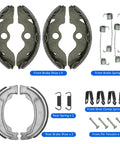 Front And Rear Brake Shoes Kit For Recon 250 ATV 1997 To 2022 With Non Asbestos Friction Material And Beefy Heavy Duty Steel Build