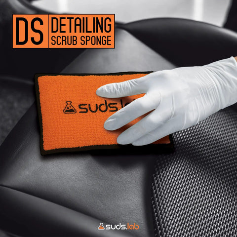 Microfiber Detailing Scrub Pads 2 Pack For Car Interior Cleaning And Detailing Safe On Leather Vinyl Plastic Scratch Free