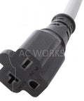 Top Tier One Foot 12 3 Awg Electric Vehicle Charging Adapter plug end showing NEMA 6 20 receptacle compatibility.
