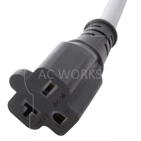 Top Tier One Foot 12 3 Awg Electric Vehicle Charging Adapter plug end showing NEMA 6 20 receptacle compatibility.
