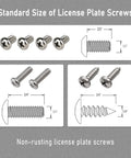 Standard stainless steel screws from License Plate Bracket Holder Front Mounting Kit For Universal Bumper Tag Frame Adapter Set