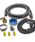 Universal Dishwasher Install Kit With 6 Foot Stainless Steel Hose And 6 Foot Power Cable Copper Elbow Wire Connectors Teflon Tape