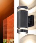 4 Pack LED Porch Lights Up and Down Outdoor Wall Light With Aluminum Body Waterproof IP65 3000K Warm White 5W in use