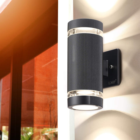 4 Pack LED Porch Lights Up and Down Outdoor Wall Light With Aluminum Body Waterproof IP65 3000K Warm White 5W in use
