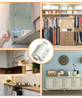 10 Pack Magnetic Touch Latch Set For Push To Open Cabinet Doors installed in kitchen and closet
