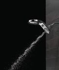 HydroRain Two In One Shower Head Chrome Finish With Rain Can And Handheld Combo Installs In Minutes Pivoting Raincan At 40 Degrees