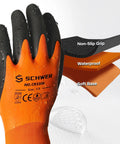 2 Pairs Waterproof Work Gloves For Men And Women CR3306 With Double Latex Coating, non-slip grip, waterproof layers