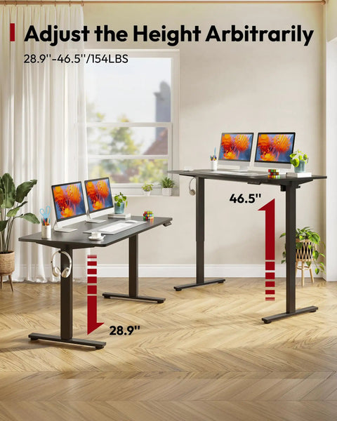 Stunning Sanodesk 79 Inch By 32 Inch Electric Height Adjustable Standing Desk with height range 28.9" to 46.5" in home office.