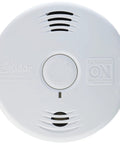 Smoke And Carbon Monoxide Alarm With 10 Year Battery, Voice Warning, round white detector with dual sensors and voice alerts