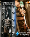 Heavy Duty One Half Inch Drive Offset Extension Wrench 17 Inch Impact Rated Ratchet Extender Tool with torque specs.