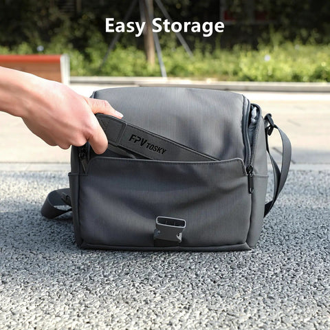 Soft Leather Neck Strap Lanyard For Dji Rc 2 And Rc Pro 2 Remotes shown with easy storage bag design and zipper.