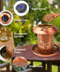 Outdoor Hanging Bird Feeder With Solar Lantern Light Metal Wild Bird Feeder For Gardens And Yard Vibes Waterproof Summer Decor