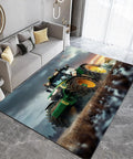 Farm Tractor Rug 3 By 5 Ft For Living Room And Bedroom, Super Cozy Ultra Soft Flannel Surface, Stain Resistant, Floor Mat
