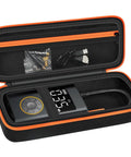 Universal Air Pump Case Storage Bag for Cordless Tire Inflator with mesh pocket and elastic strap inside view