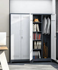 72-Inch Tall Metal Garage Storage Cabinet With Lockable Doors And Adjustable Shelves, Steel Tool Cabinet for Home Office