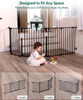 Heavy Duty Rock Solid Extra Wide Baby Gate With Foldable Metal Panels, 270° rotating panels for versatile setup.